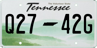 TN license plate Q2742G