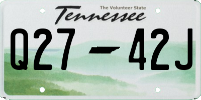 TN license plate Q2742J