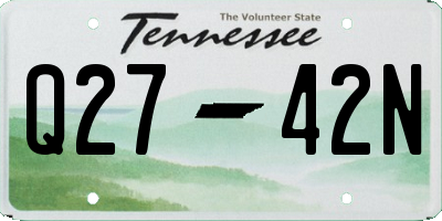 TN license plate Q2742N