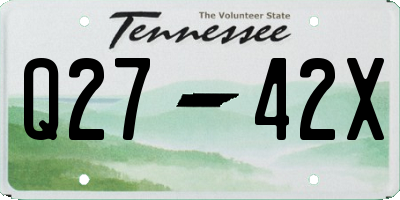 TN license plate Q2742X
