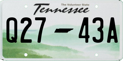 TN license plate Q2743A
