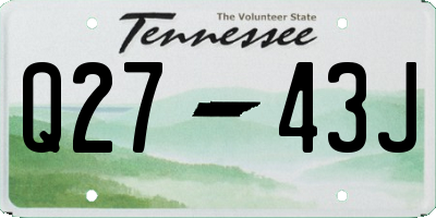TN license plate Q2743J