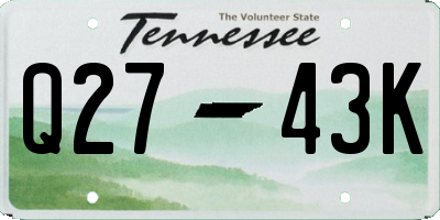 TN license plate Q2743K