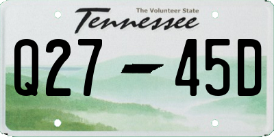 TN license plate Q2745D