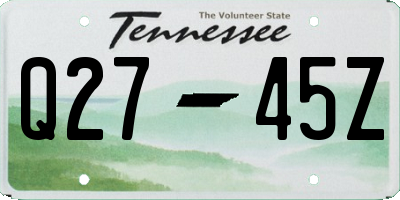 TN license plate Q2745Z