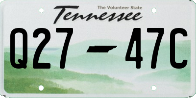 TN license plate Q2747C