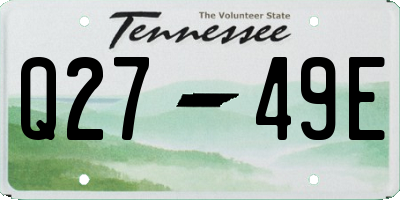 TN license plate Q2749E