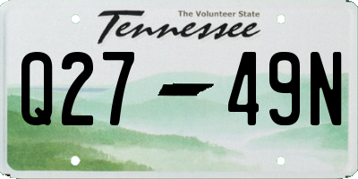 TN license plate Q2749N