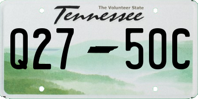 TN license plate Q2750C