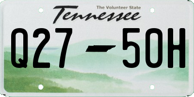 TN license plate Q2750H
