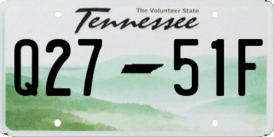 TN license plate Q2751F