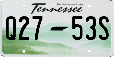 TN license plate Q2753S