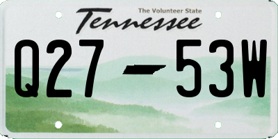 TN license plate Q2753W