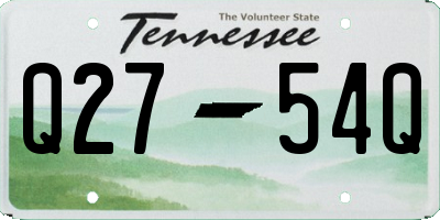 TN license plate Q2754Q