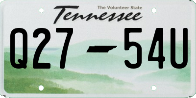 TN license plate Q2754U