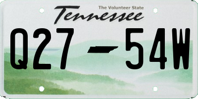 TN license plate Q2754W