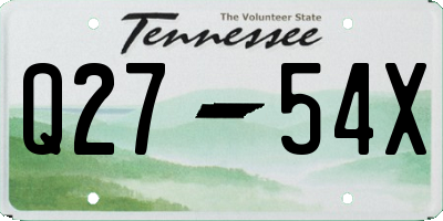 TN license plate Q2754X