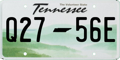 TN license plate Q2756E