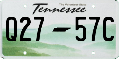 TN license plate Q2757C