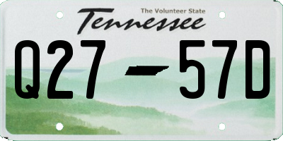TN license plate Q2757D