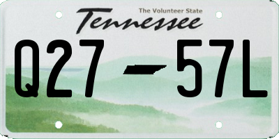 TN license plate Q2757L