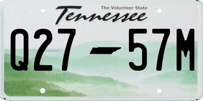 TN license plate Q2757M