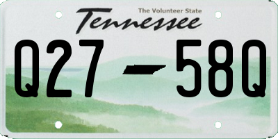 TN license plate Q2758Q
