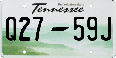 TN license plate Q2759J