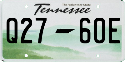 TN license plate Q2760E