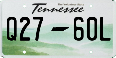 TN license plate Q2760L