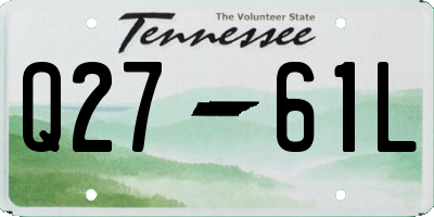 TN license plate Q2761L