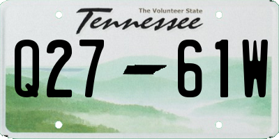 TN license plate Q2761W