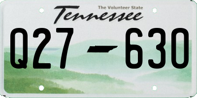 TN license plate Q2763O