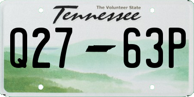 TN license plate Q2763P