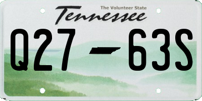 TN license plate Q2763S
