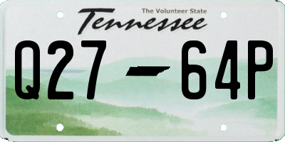 TN license plate Q2764P
