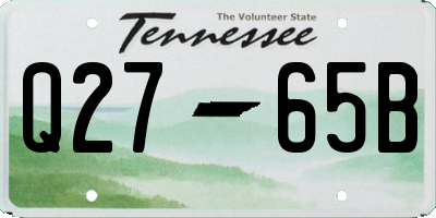 TN license plate Q2765B