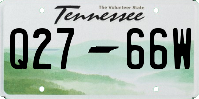 TN license plate Q2766W
