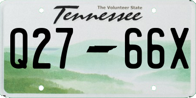 TN license plate Q2766X
