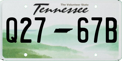 TN license plate Q2767B