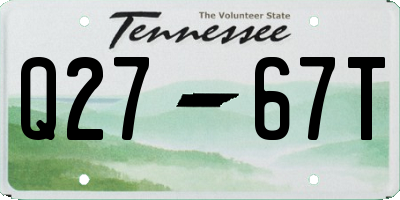 TN license plate Q2767T