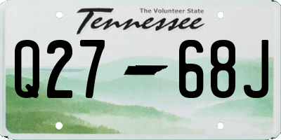 TN license plate Q2768J