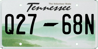TN license plate Q2768N
