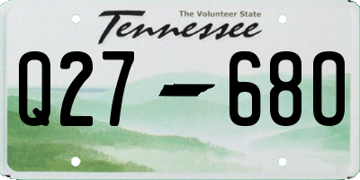 TN license plate Q2768O