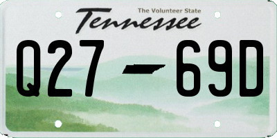 TN license plate Q2769D