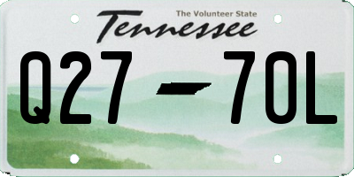 TN license plate Q2770L