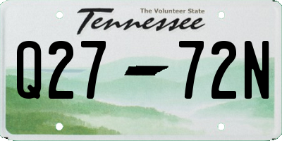 TN license plate Q2772N