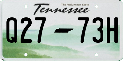 TN license plate Q2773H