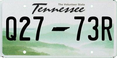 TN license plate Q2773R