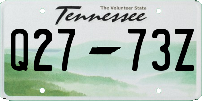 TN license plate Q2773Z